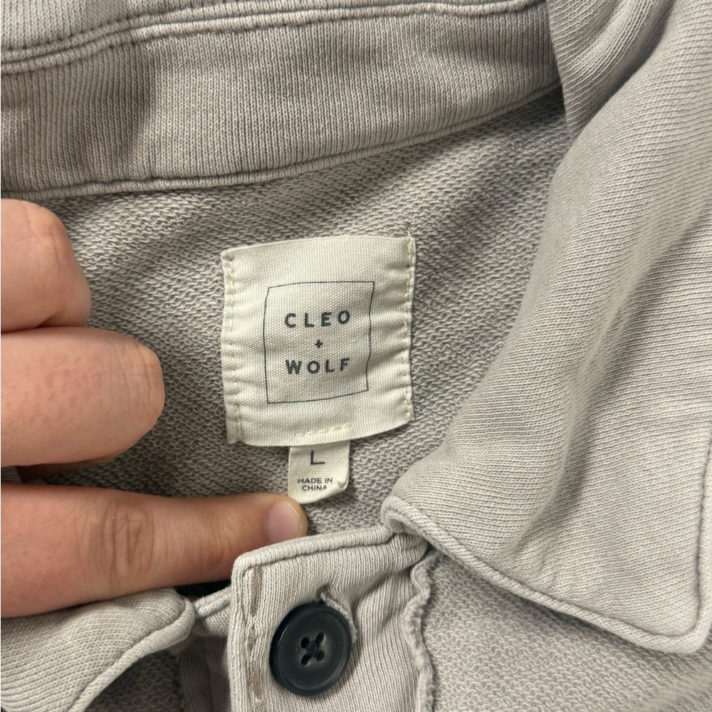 Cleo + Wolf Gray Button Down Long Sleeve Shirt Ja… - image 2